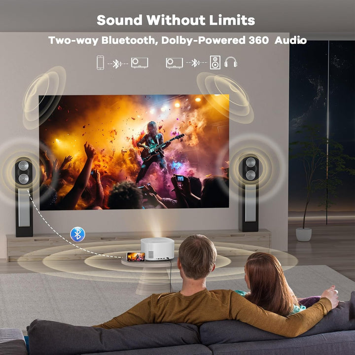 Proyector para exteriores 4K con WiFi y Bluetooth: [3500 Bright\/60...