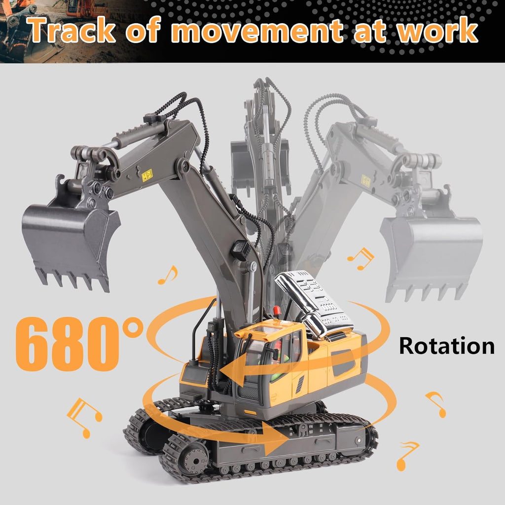 PREPOP Juguete de Excavadora con Control Remoto para niños, Excavadora de control remoto