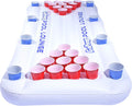 GoPong Mesa Inflable para Piscina con Enfriador para Beer Pong, Blanca con Flotador Social