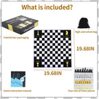 Juego de mesa de ajedrez para 4 jugadores, juego de ajedrez para cuatro personas, juego de ajedrez único de equipo, material de alfombrilla de mouse con 4 juegos de piezas de ajedrez (64 piezas) para 2-4 personas, juego portátil para adultos