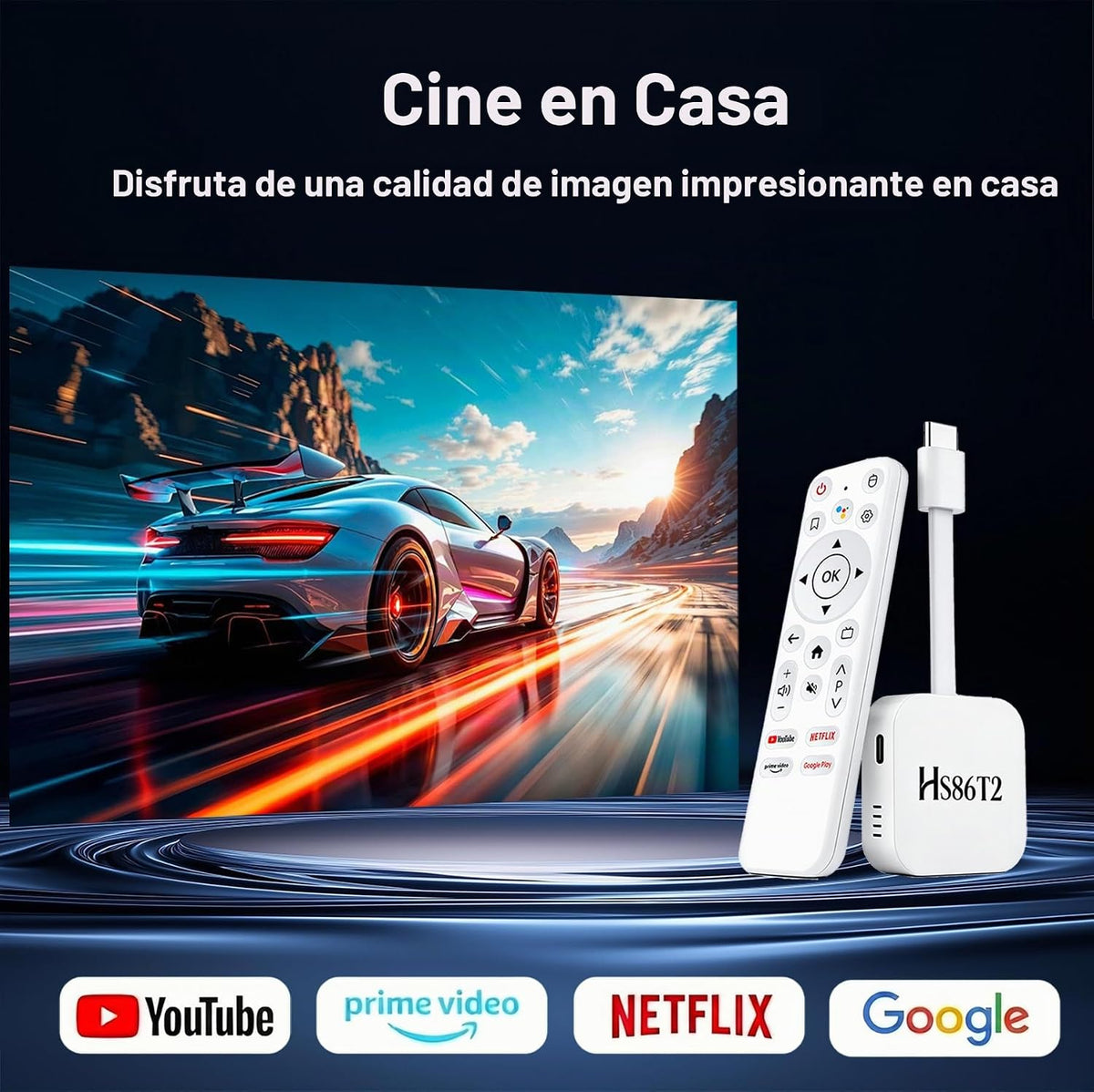 Último Smart TV Stick Android 14.0 2026 4K @60fps Ultra HD TV Stick Android Box 2GB RAM 16GB ROM RK3518 procesador Dual WiFi 6 2.4G/5G BT5 HDR10+ USB2.0 HDMI 2.0 con control remoto por voz Bluetooth