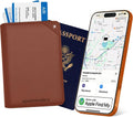 Apple MFi - Soporte para pasaporte rastreable para viajes (solo iOS) funciona con Apple Find My, funda recargable para pasaporte Air de 3 años de duración de la batería, cartera de viaje