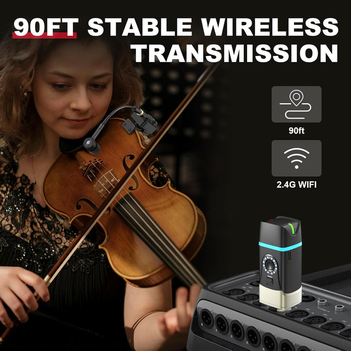 Xvive Sistema inalámbrico de violín U9 con transmisor y receptor de...