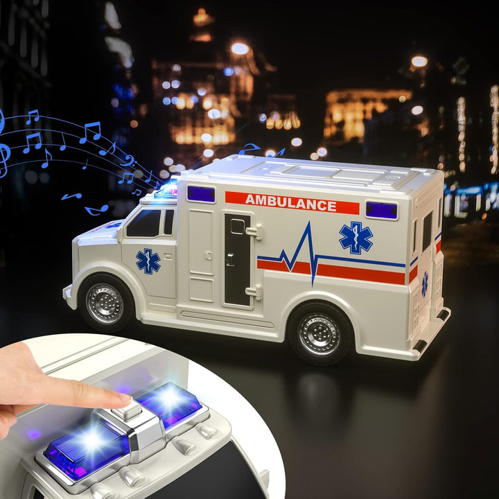 TEMI 4 Pack Juguetes de Vehículos de Emergencia para Niños