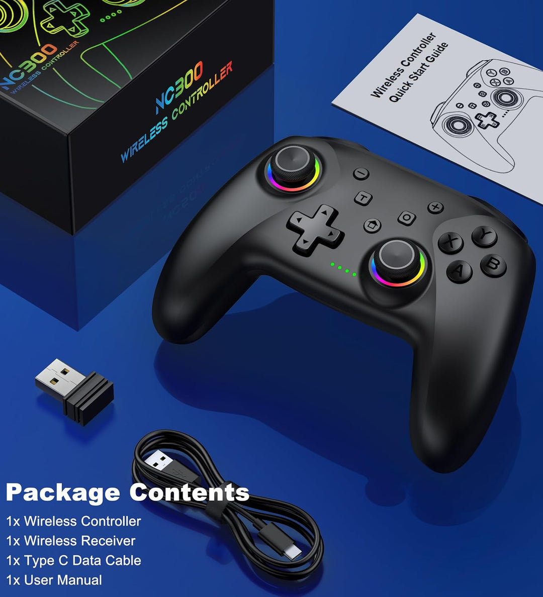 PC Controller, Wireless Bluetooth Controller, 1000mAh Battery, with...