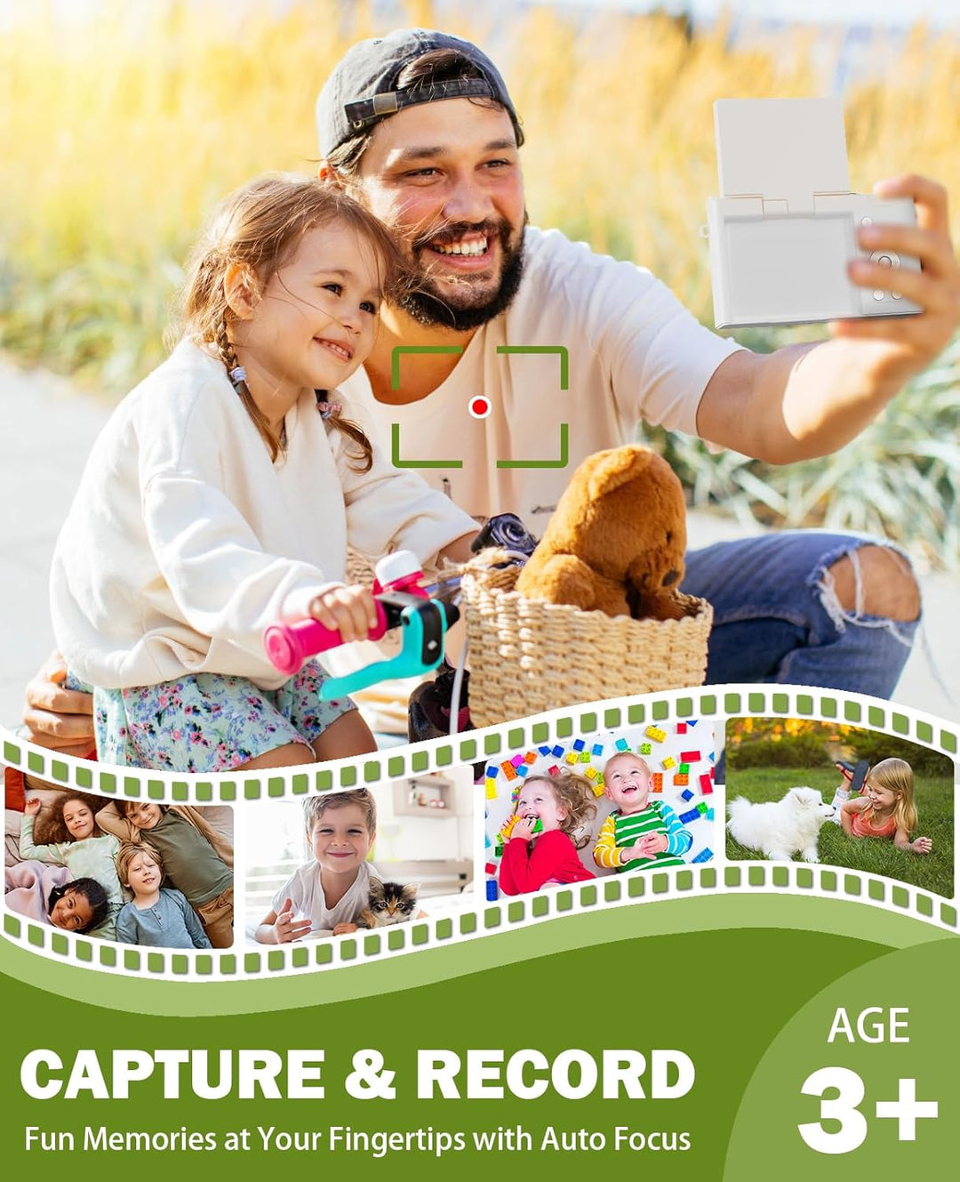 HEYMAO Cámara digital para niños, 64 MP, 1080P, 2.4 pulgadas, panta...