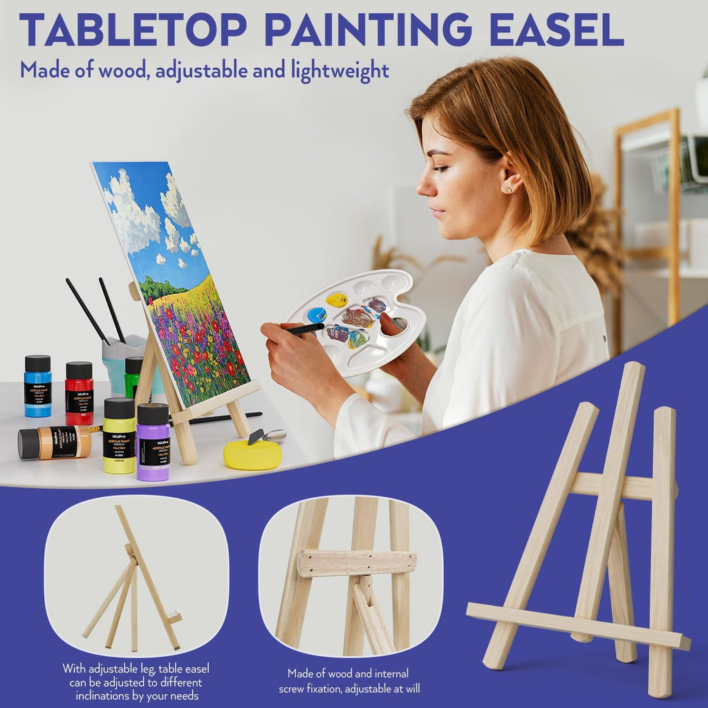 Nicpro - Juego de 80 lienzos de pintura acrílica para adultos con 36 pinturas (1.2 fl oz)