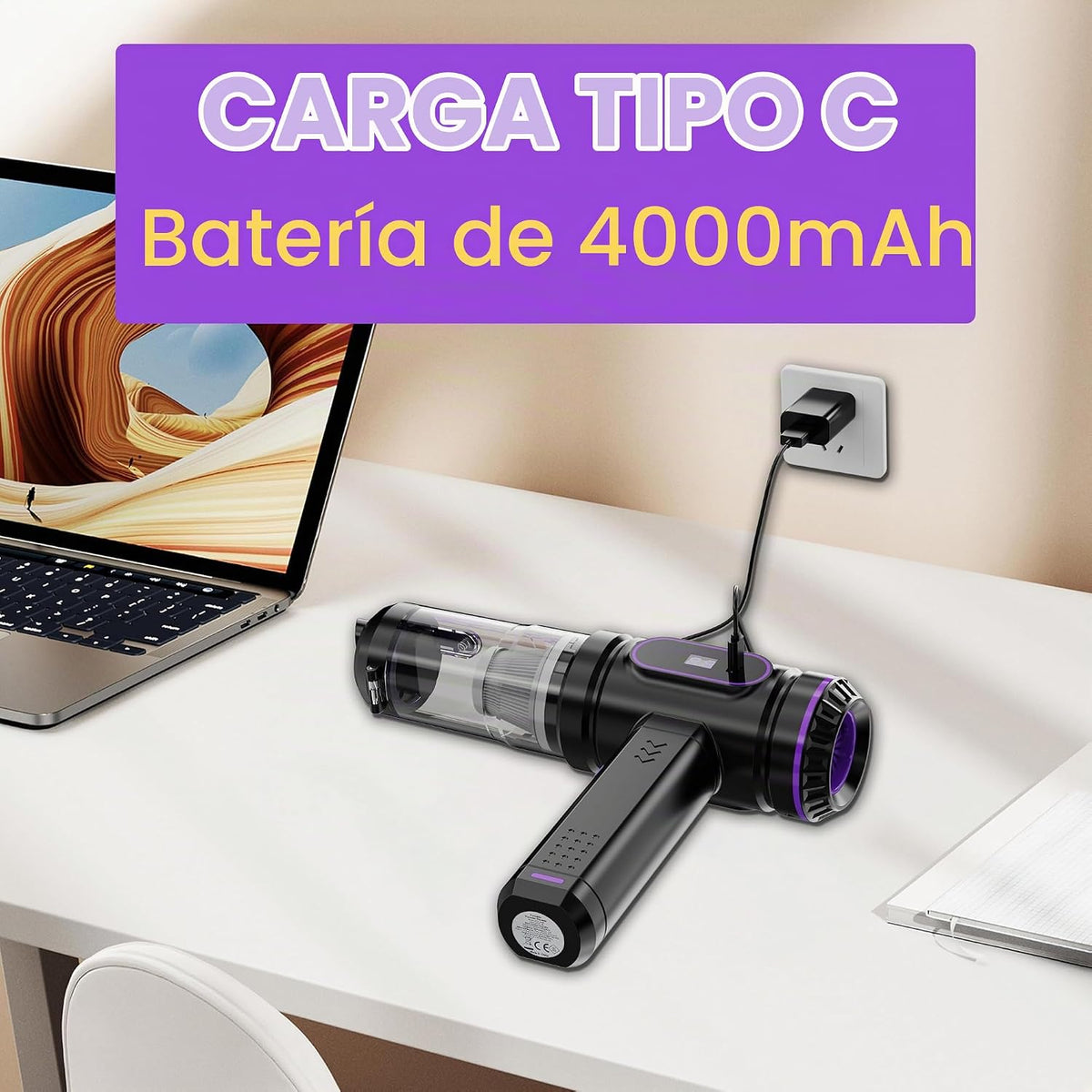 Mini aspiradora de mano para coche, 15000PA, 2 en 1