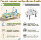 Lehoo Castle Mesa de actividades Montessori de dinosaurio de madera para