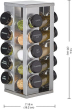 Kamenstein Heritage - Especiero giratorio de acero inoxidable (20 tarros)
