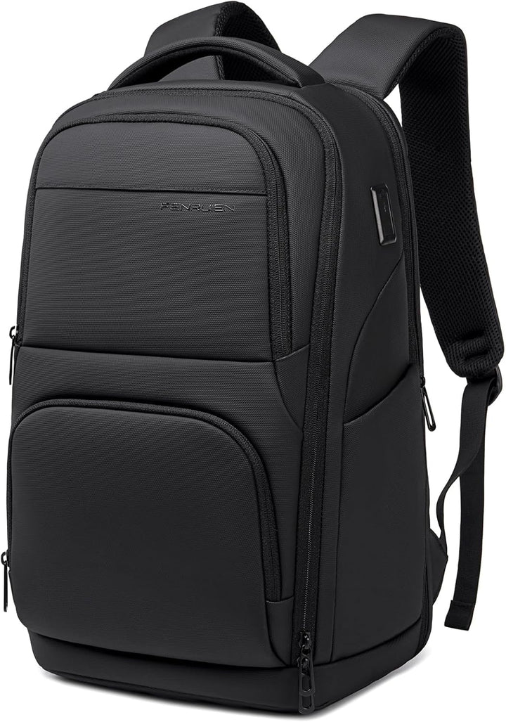 FENRUIEN Mochila de negocios de 17 pulgadas, Negro, Mediana, Mochil...