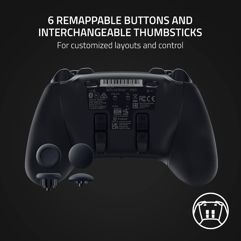 Control inalámbrico Razer Wolverine V2 Pro para PlayStation, Negro