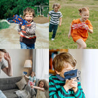 Juego de 4 Blasters para Niños de 5+ Años | 80 Dardos de Espuma y 4 Muñequeras | Regalo de Juguete de Batalla en Equipo - Navidad Cumpleaños Fiesta de Pascua