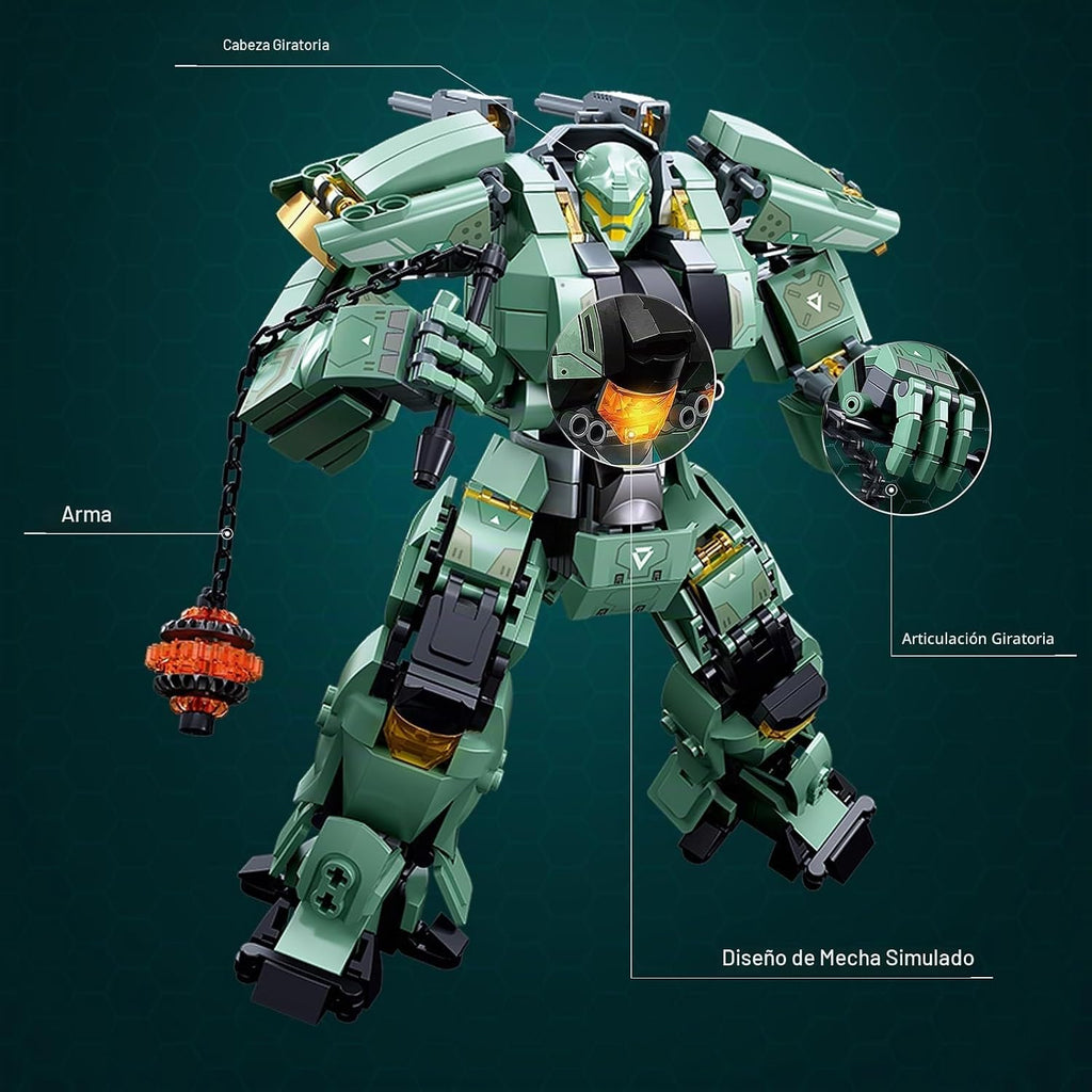 HIGH GODO Juego de bloques de construcción transformables de robot mecánico para adultos, juego de bloques de construcción transformables de héroe de la justicia de la ciudad, soldado mec, kit de construcción de modelo mec, juguetes de robots creativos