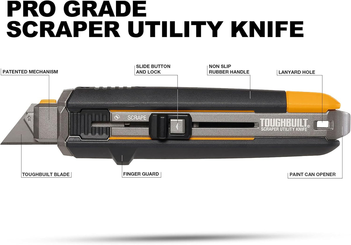 ToughBuilt - Cuchillo multiusos rascador + 5 cuchillas - (TB-H4S5-01-CA)