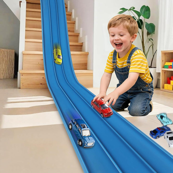 Pista de carreras flexible de 3 carriles para niños de 15 pies. Pis...