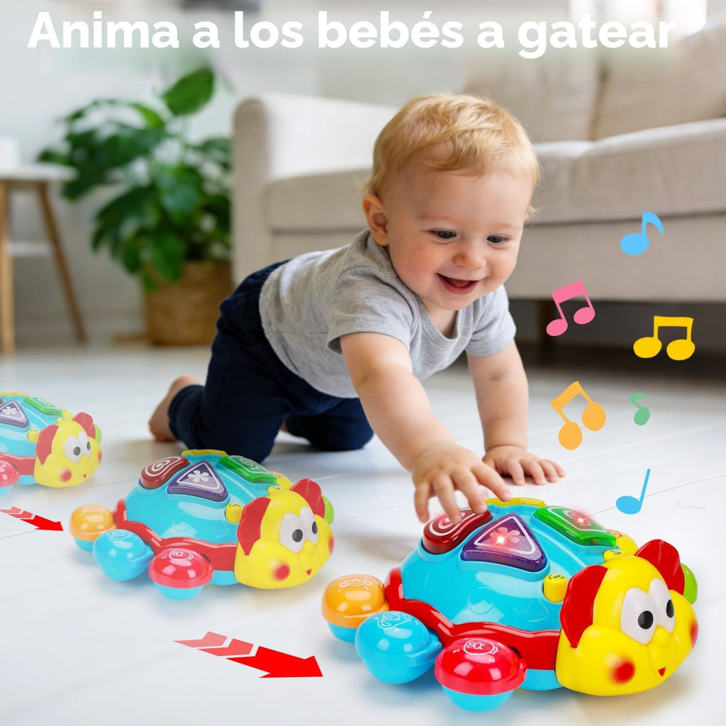 Juguete para gatear para bebés, juguete de aprendizaje musical iluminado