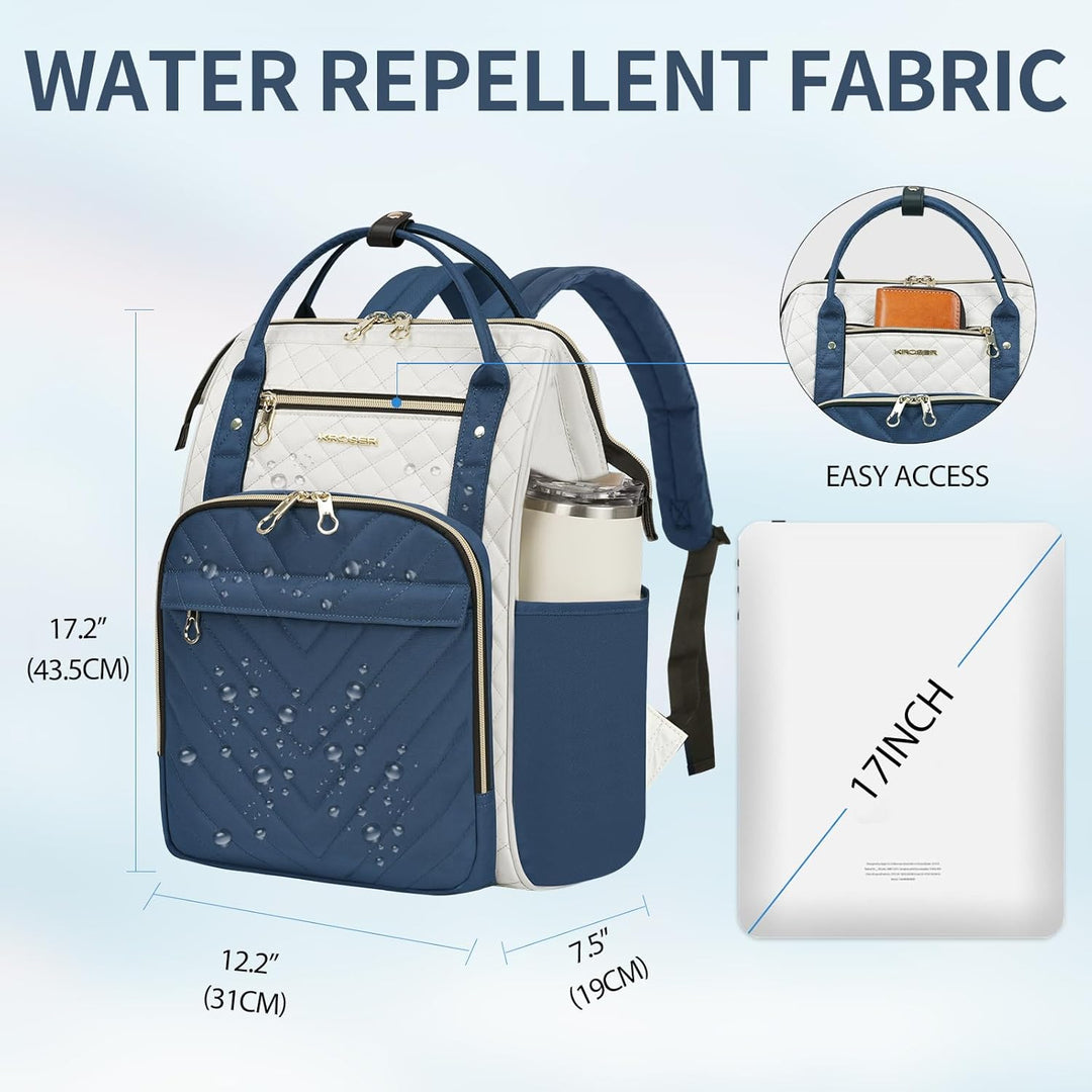 KROSER Mochila para laptop de 17 pulgadas, elegante mochila repelen...