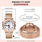 Hearkent El reloj parlante inglés americano atómico habla hora clara y fuerte, la banda elástica de fecha y hora de alarma es el mejor regalo para personas mayores, con discapacidad visual o personas