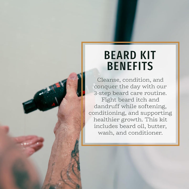 Kit completo de aseo para barba Live Bearded - Champú, acondicionad...