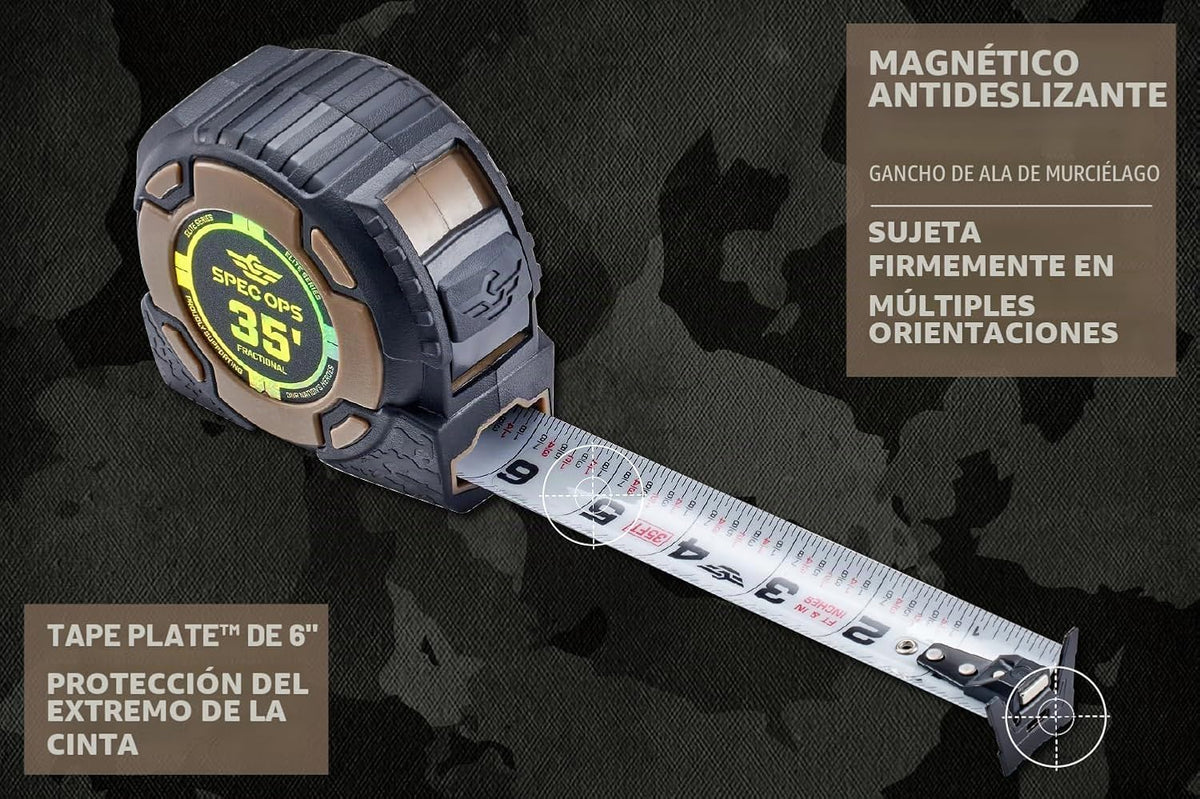 Spec Ops Elite - Cinta métrica resistente, de alta calidad, magnética de 35
