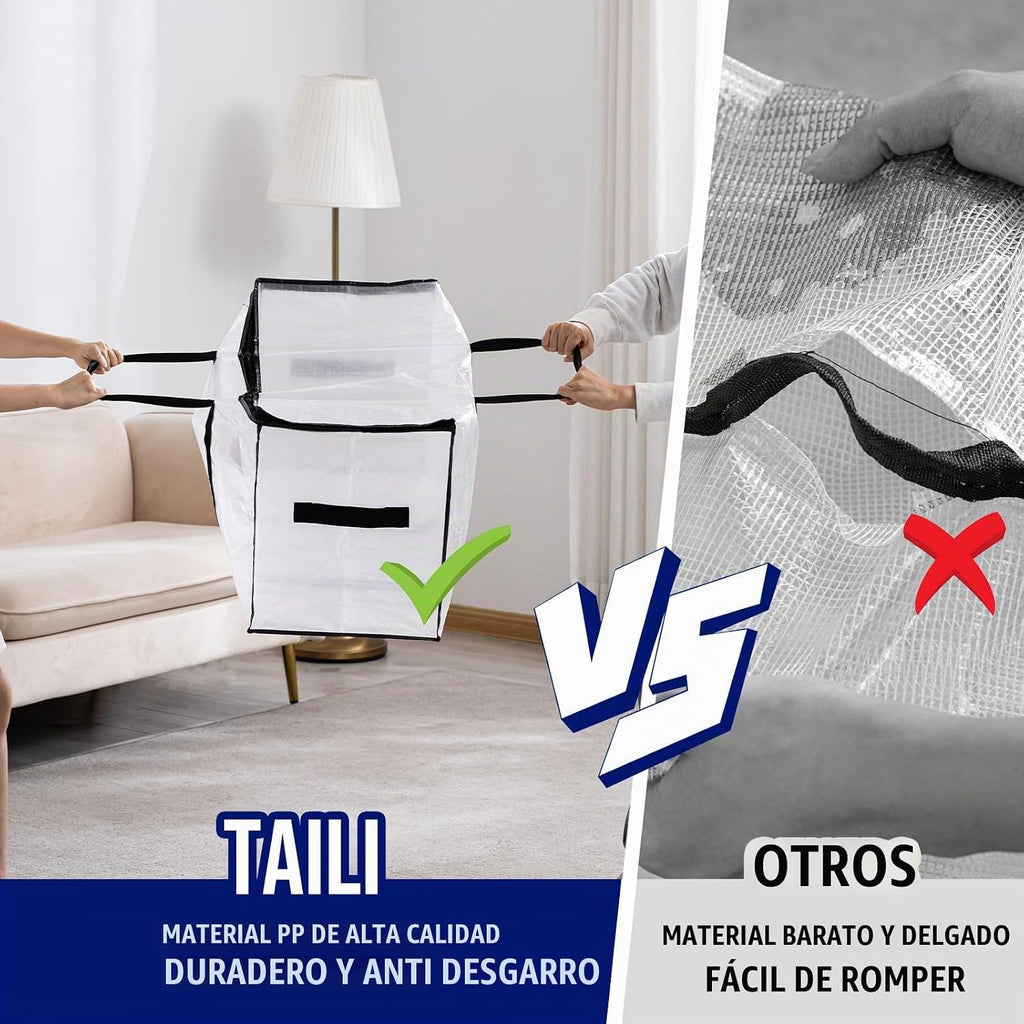 TAILI 4 Pack Clear Extra Large Moving Bags,Storage Bag con Visible Window