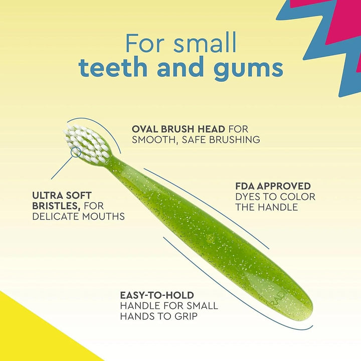 RADIUS Cepillo de dientes para niños, cepillo Totz, cerdas extrasua...