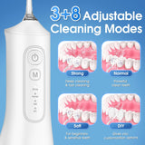 Irrigador bucal portátil inalámbrico con tanque de 10.1 fl oz, 4 mo...