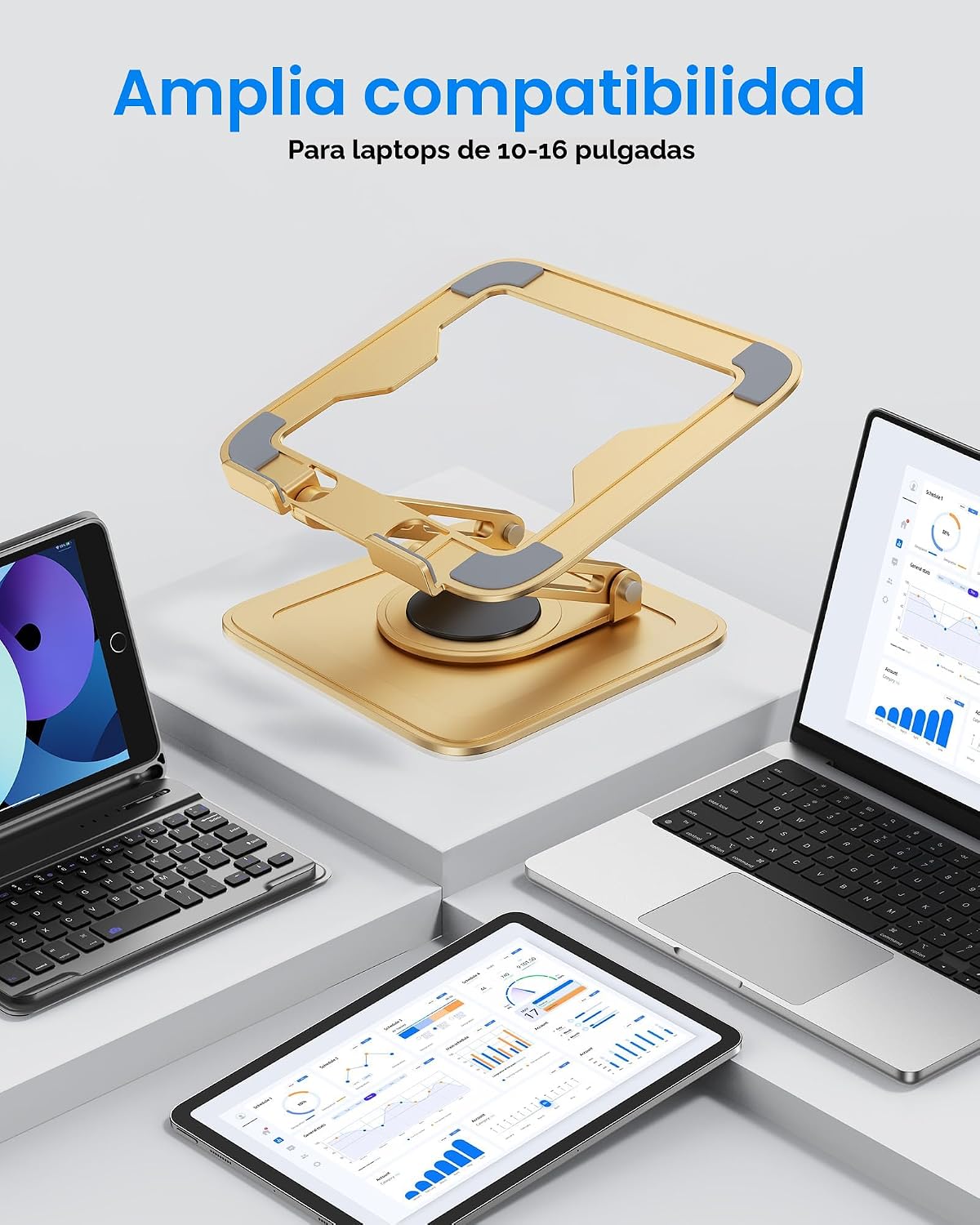 LOXP Soporte ajustable para laptop, soporte para computadora con ba...