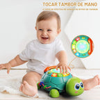 Juguetes para bebés de 6 a 12 meses, juguete para tiempo boca abajo de 12 a 18 meses, juguetes musicales de tortuga que gatea con luz y sonido, juguete educativo temprano de cumpleaños para