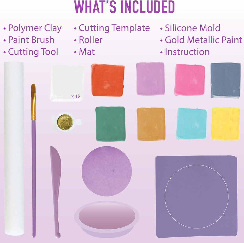 JOiFULi Haz tus propias joyas de arcilla y cuencos con este kit de manualidades artísticas para niñas y niños de 8, 9, 10, 11, 12 años de edad