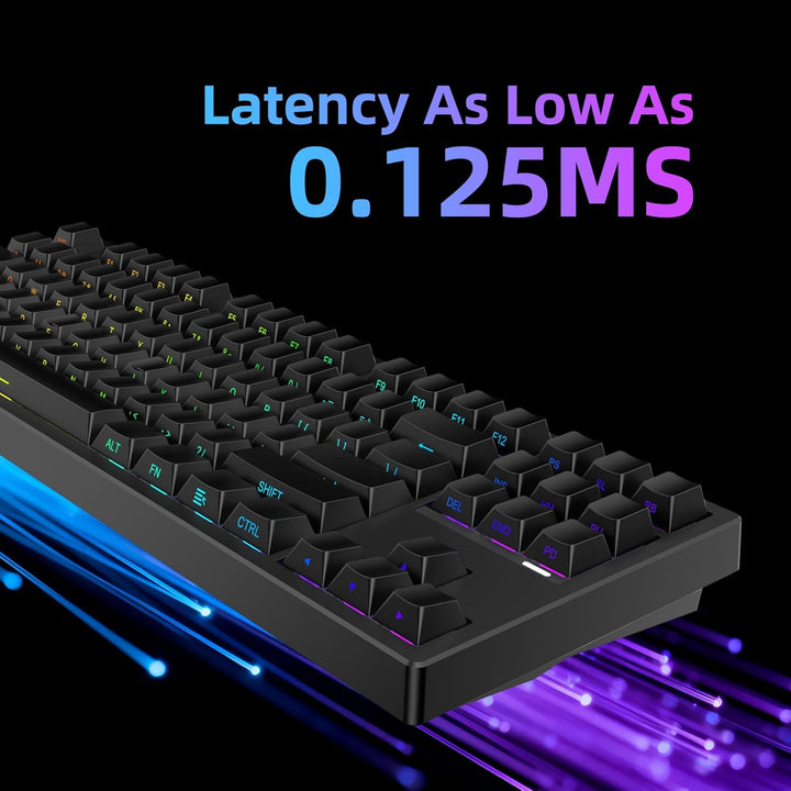 IROK Teclado mecánico con cable FE87 V2, doble tasa de sondeo de 8...