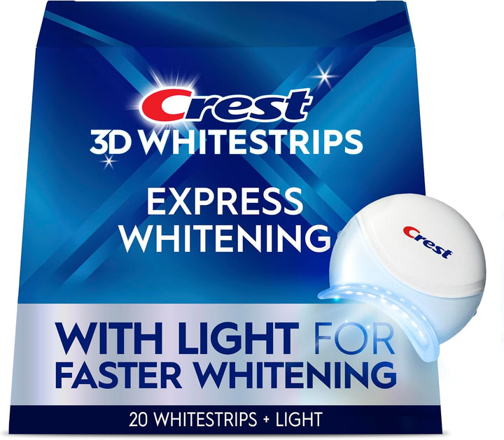 Kit de blanqueamiento dental Crest 3D Whitestrips Express con luz L...
