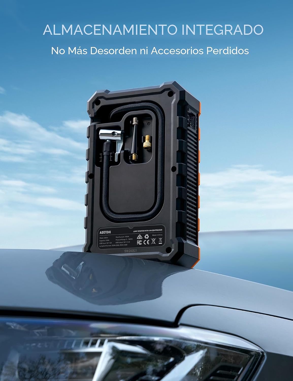 AstroAI S8 Air 3000A Arrancador con compresor de aire, caja de salto de 12