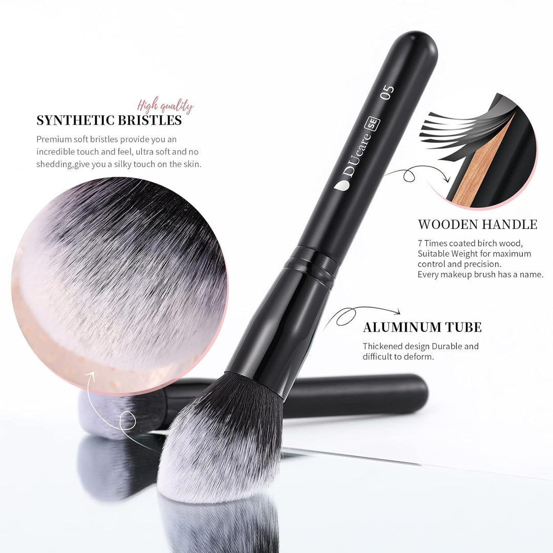 DUcare Juego de brochas de maquillaje Kabuki sintéticas de primera...