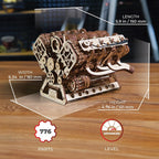 UGEARS V8 Kit de modelo de motor - Rompecabezas de madera 3D para adultos