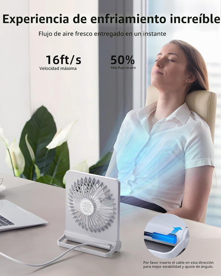 Koonie Ventilador USB, ventilador de escritorio pequeño ultra silen...