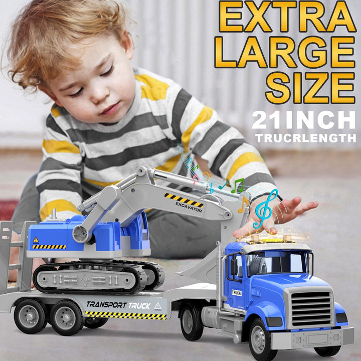 DOWELLIN Camiones de Transporte Juguetes para Niños, Camión Semi Re...