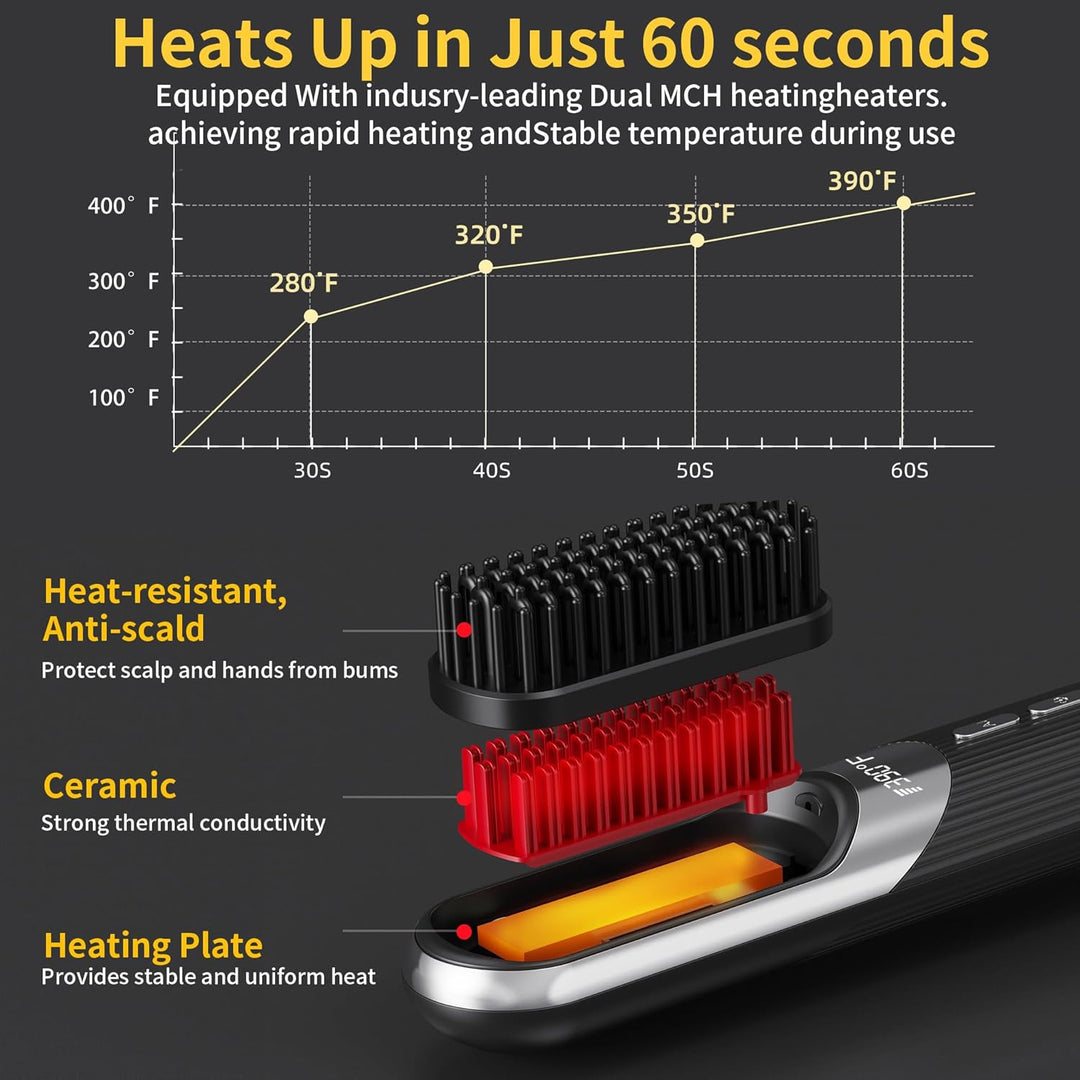 Cepillo de peinado inalámbrico 2 en 1 AI Smart Styler calor rápido...