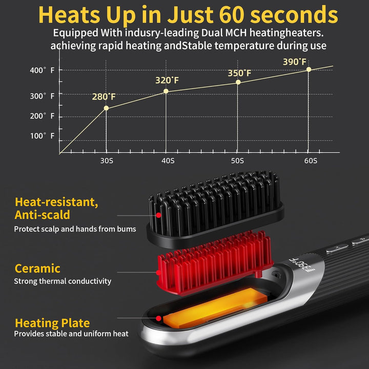 Cepillo de peinado inalámbrico 2 en 1 AI Smart Styler calor rápido...