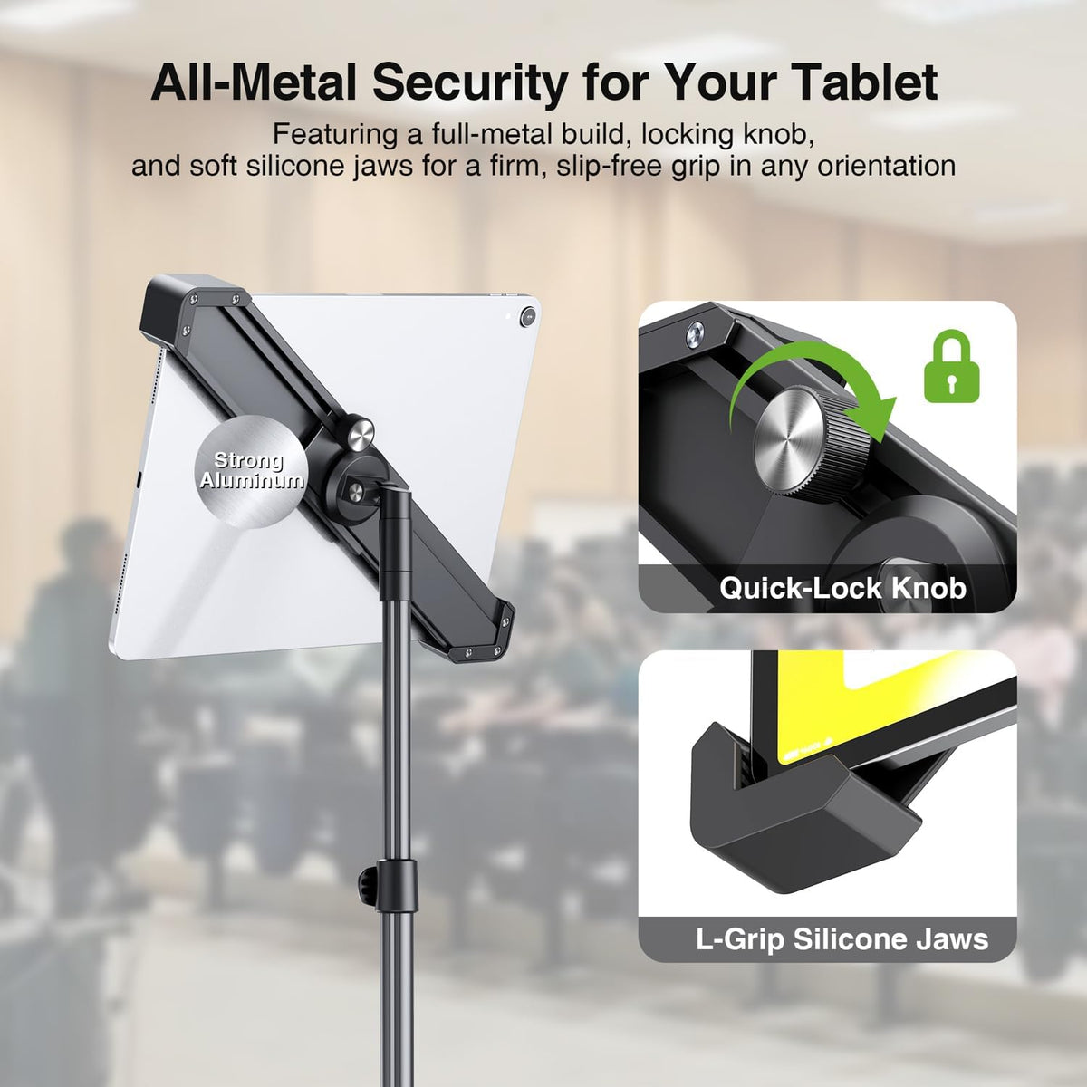 elitehood Soporte de trípode de aluminio para iPad, soporte de iPad
