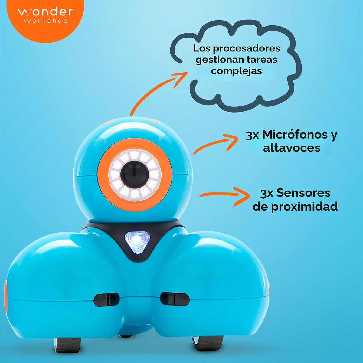 Wonder Workshop Dash Robot - Robots de codificación para niños mayores de 6 años - Juguetes robot STEM activados por voz, interactivos, educativos y programables