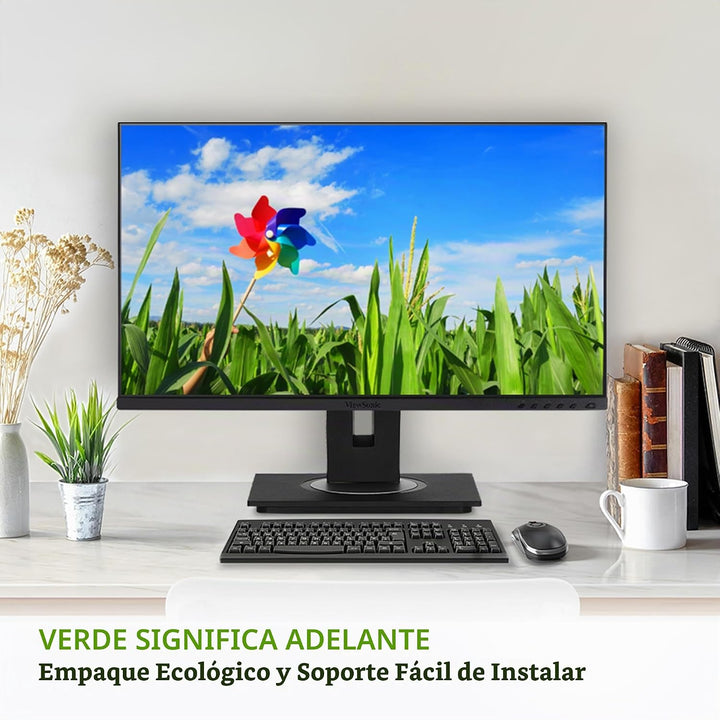 ViewSonic VG2748A Monitor ergonómico IPS 1080p de 27 pulgadas con b...