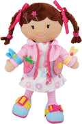 June Garden Dressy Friends Daisy de 15.5 pulgadas, muñeca de peluche educativa para niños y niños pequeños de 2 años en adelante, juguete suave con hebilla Montessori