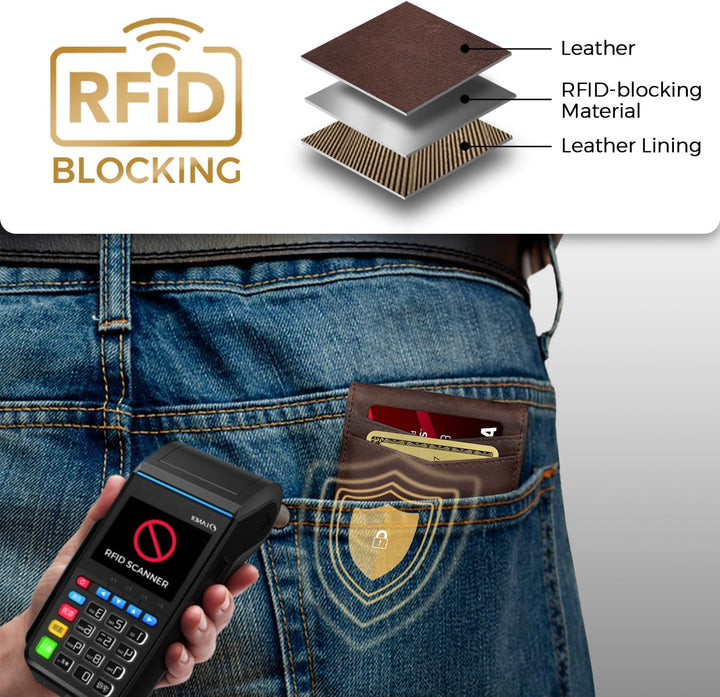 RUNBOX Billetera de cuero genuino para hombre, 12 tarjetas, clip pa...