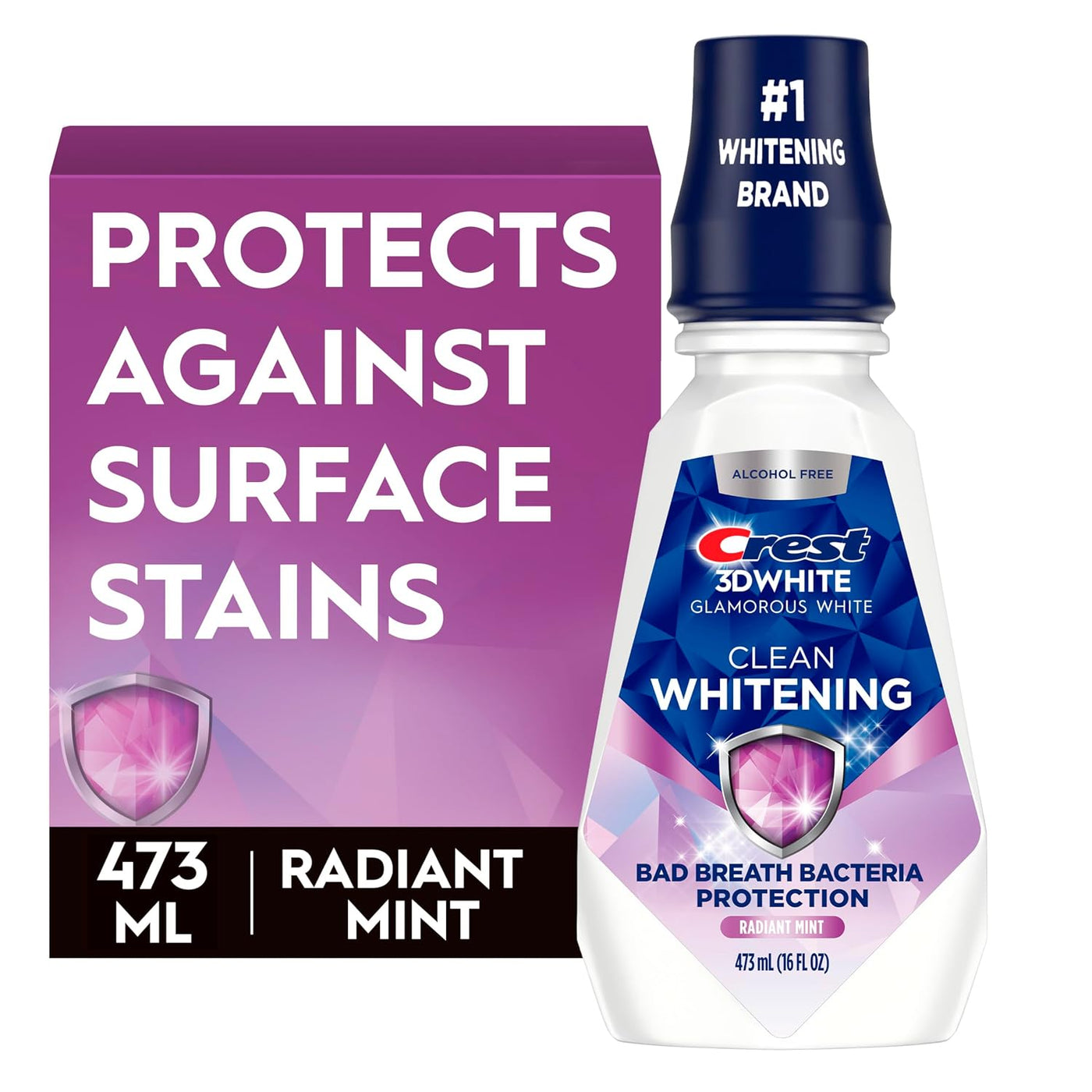Crest 3D White Glamorous White - Enjuague bucal blanqueador multi-c...