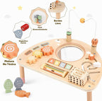 Mesa de Actividad para Niños de 1 Año, Juguetes Montessori para Niñas y Niños de 1 a 2 Años, Regalos, Mesa de Juego Sensorial de Madera 8 en 1 para Niños Pequeños de 1 a 3 Años, Juguetes Educativos