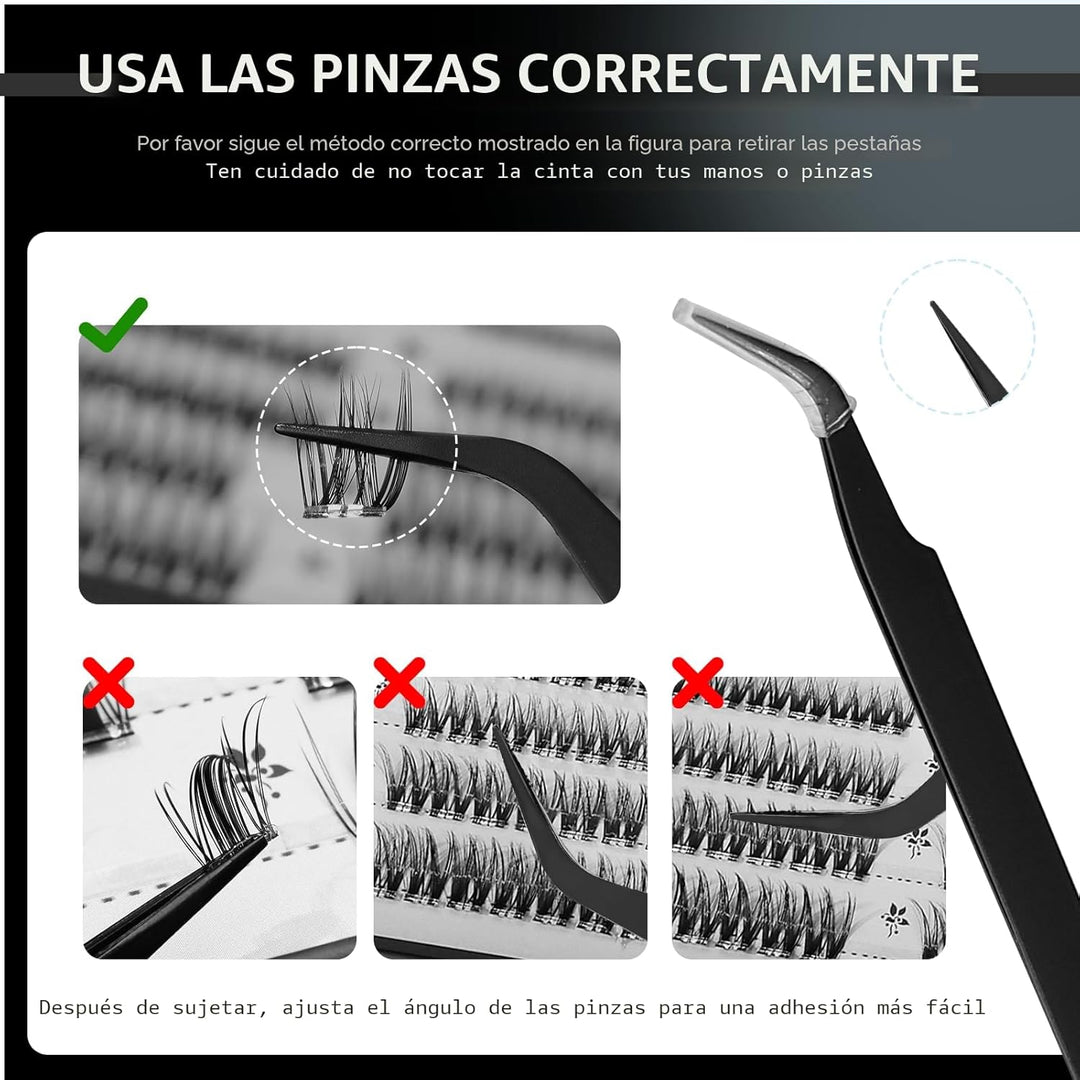 Kit de racimos de pestañas Wispy sin pegamento, 90 piezas de racimo...