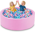 Piscina de bolas de espuma de 47.2 x 15.7 pulgadas para niños pequeños, pelotas redondas para bebés de 1 a 3 años, pelotas de juego para niños y niñas, pelotas no incluidas, color rosa