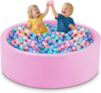 Piscina de bolas de espuma de 47.2 x 15.7 pulgadas para niños pequeños, pelotas redondas para bebés de 1 a 3 años, pelotas de juego para niños y niñas, pelotas no incluidas, color rosa